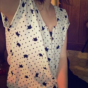 Cute Kitty & Dots top